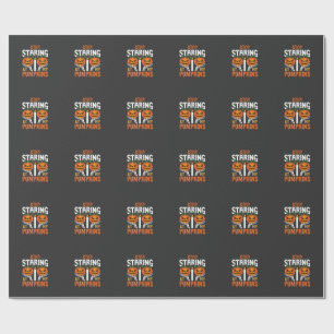 Funny Halloween Stop Staring at My Pumpkins Wrapping Paper