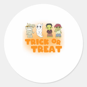 Funny Halloween Sweater Men TRICK OR TREAT Classic Round Sticker