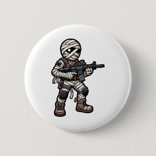 Funny Halloween Tactical Mummy Army Men Veteran Co 6 Cm Round Badge