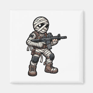 Funny Halloween Tactical Mummy Army Men Veteran Co Magnet
