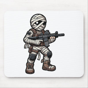 Funny Halloween Tactical Mummy Army Men Veteran Co Mouse Mat