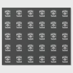 Funny Halloween Teacher Broom Broke Design Wrapping Paper