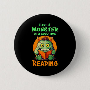 Funny Halloween Teacher Librarian Monster Reading  6 Cm Round Badge