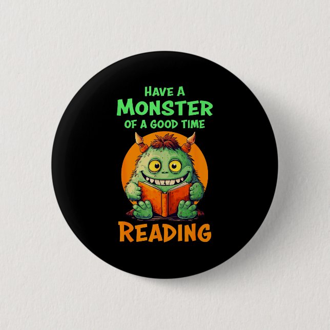 Funny Halloween Teacher Librarian Monster Reading  6 Cm Round Badge (Front)