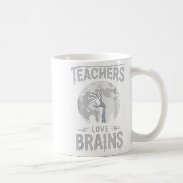Funny Halloween Teacher S Zombie Teachers Love Bra Coffee Mug (Right)