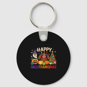 Funny Halloween Thanksgiving Christmas Happy Hallo Key Ring