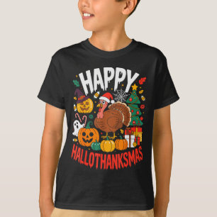 Funny Halloween Thanksgiving Christmas Happy Hallo T-Shirt