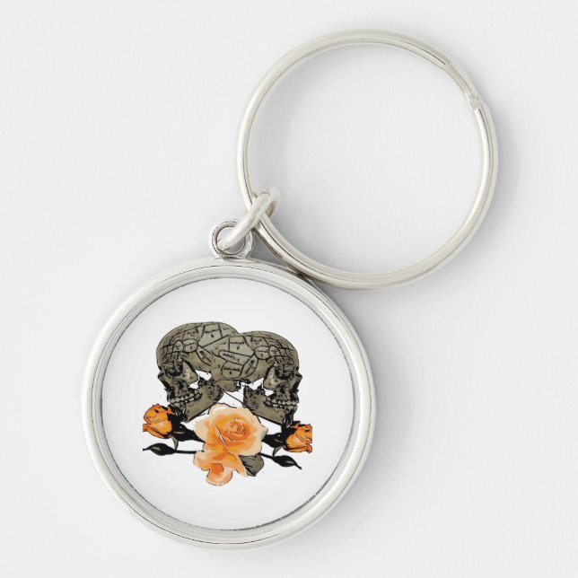 Funny Halloween Till Death Do Us Part Design Key Ring (Front)