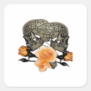 Funny Halloween Till Death Do Us Part Design Square Sticker