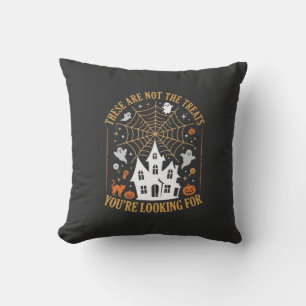 Funny Halloween Treats Ghost Haunted House Design_ Cushion