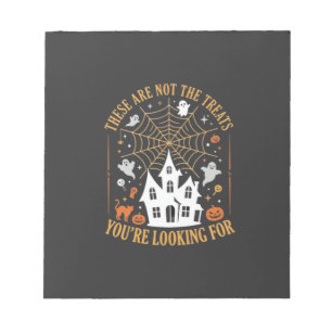 Funny Halloween Treats Ghost Haunted House Design_ Notepad
