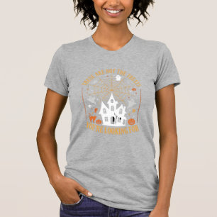 Funny Halloween Treats Ghost Haunted House Design_ T-Shirt