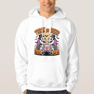 Funny Halloween Trick or Beer Skeletons Hoodie