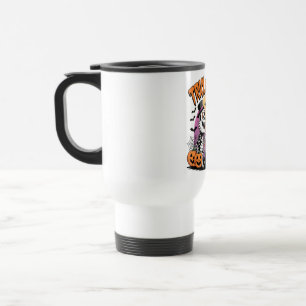 Funny Halloween Trick or Beer Skeletons Travel Mug