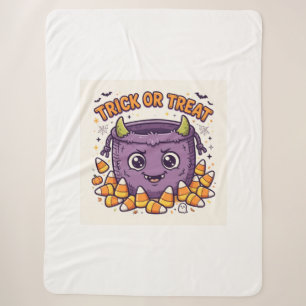 Funny Halloween Trick or Treat Blanket