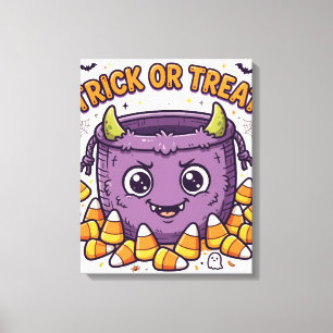 Funny Halloween Trick or Treat Canvas Print