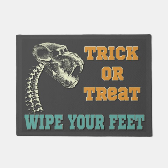 Funny Halloween Trick Or Treat Doormat (Front)