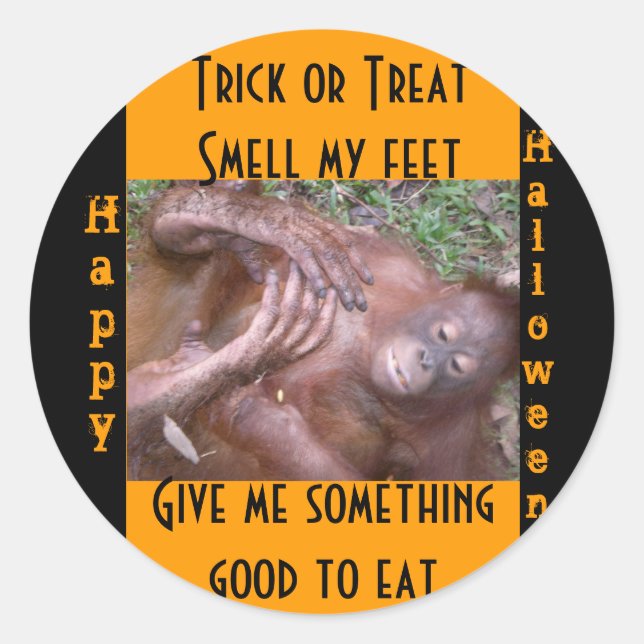 Funny Halloween Trick or Treat stickers (Front)