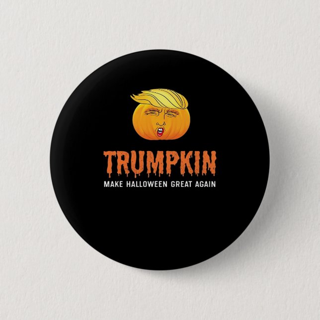 Funny Halloween Trumpkin  6 Cm Round Badge (Front)