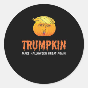Funny Halloween Trumpkin  Classic Round Sticker