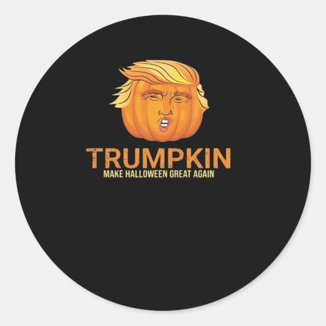 Funny Halloween Trumpkin - Fall Make Halloween Gre Classic Round Sticker (Front)