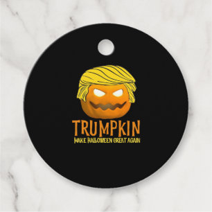 Funny Halloween Trumpkin Favour Tags