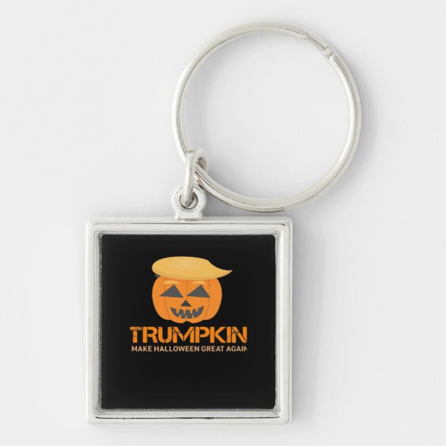 Funny Halloween Trumpkin - Make Halloween Great Ag Key Ring (Front)