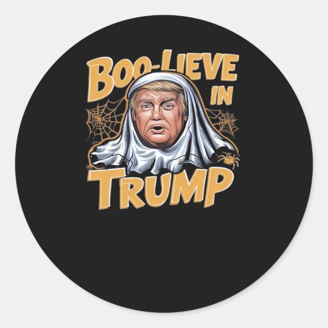 Funny Halloween  Trumpkin Make Halloween Great Aga Classic Round Sticker (Front)