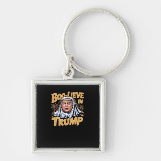 Funny Halloween  Trumpkin Make Halloween Great Aga Key Ring (Front)