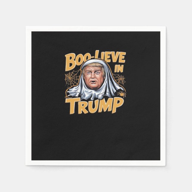 Funny Halloween  Trumpkin Make Halloween Great Aga Napkin (Front)