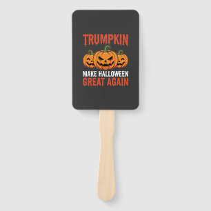 Funny Halloween Trumpkin Pumpkin Parody Hand Fan