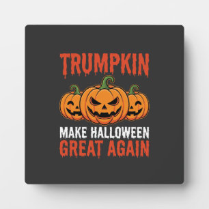 Funny Halloween Trumpkin Pumpkin Parody Plaque