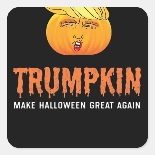 Funny Halloween Trumpkin  Square Sticker (Front)