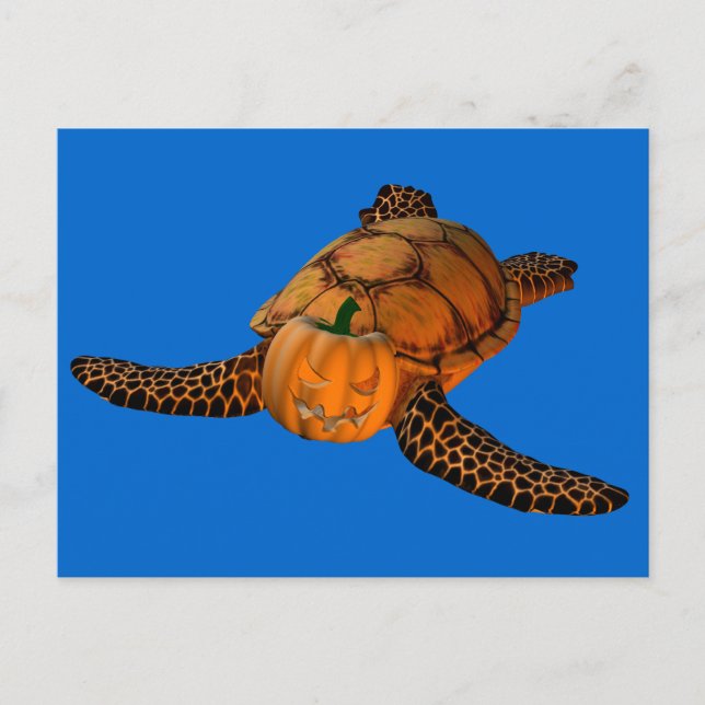 Funny Halloween Turtle Postcard (Front)