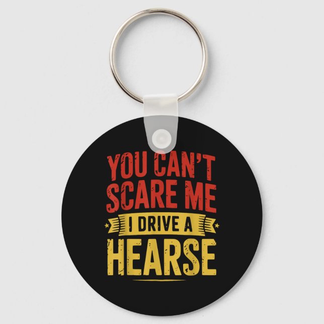 Funny Halloween Undertakers Hearse Driver for Men Key Ring (Front)