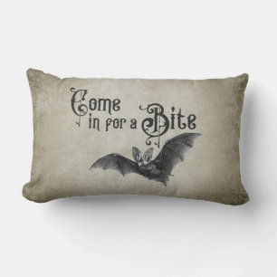 Funny Halloween Vampire Bat Come in for a Bite Lumbar Cushion