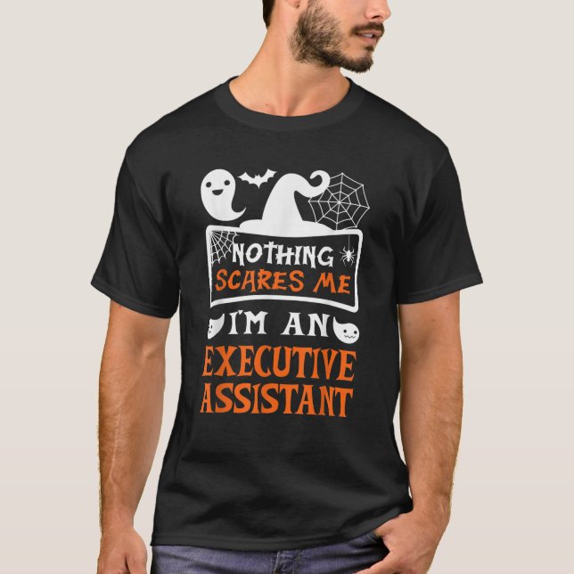 Funny Halloween Vampire Executive Assistant T-Shirt (Front)