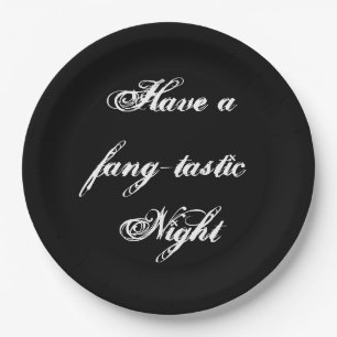Funny Halloween Vampire Paper Plate