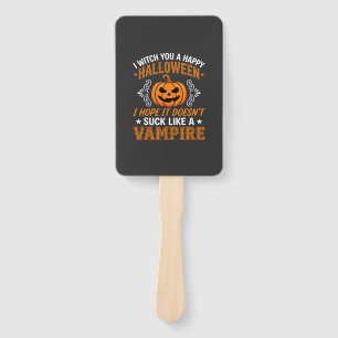 Funny Halloween Vampire Pumpkin Hand Fan