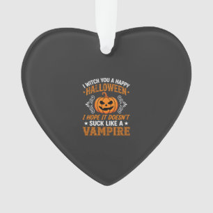 Funny Halloween Vampire Pumpkin Ornament