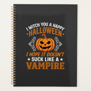 Funny Halloween Vampire Pumpkin Planner