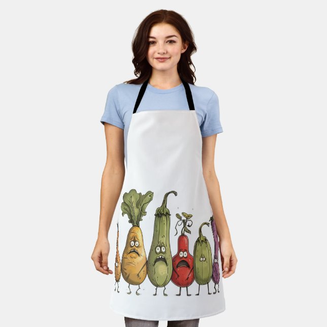 Funny Halloween vegetables Apron (Worn)