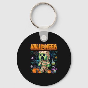 Funny Halloween Video Game Pumpkin Gaming Men Boys Key Ring
