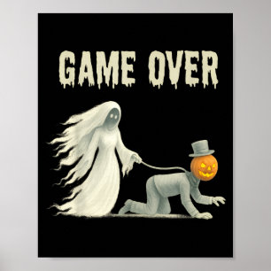 Funny halloween wedding bachelorette party bride poster