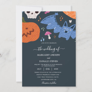 Funny Halloween wedding invitations