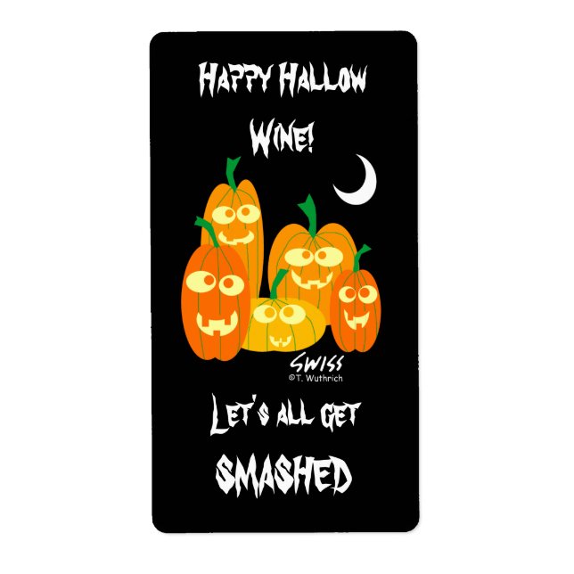 Funny Halloween Wine or Beer Labels (Front)
