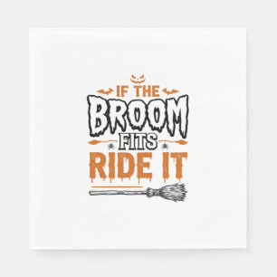 Funny Halloween Witch Broom Vintage Shirt Design_1 Napkin