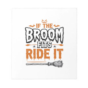 Funny Halloween Witch Broom Vintage Shirt Design_1 Notepad