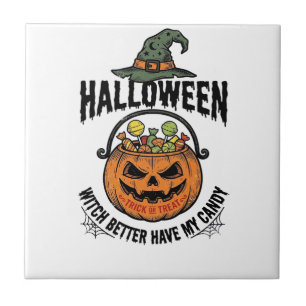 Funny Halloween Witch Candy Pumpkin Shirt Design_1 Tile