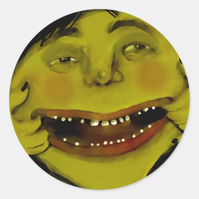 Funny Halloween Witch Classic Round Sticker (Front)